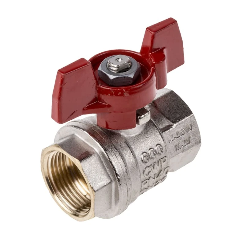 RS PRO Brass Threaded Full Port BSPP Ball Valve Female-Female 3/4 in T-Handle 150°C 600 psi 733-5209