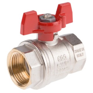 RS PRO Brass Manual Full Port Ball Valve Threaded BSPP 1 Inch Polyvinyl Chloride Coated Steel Handle 150°C 733-5218