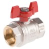 RS PRO Brass Manual Full Port Ball Valve Threaded BSPP 1 Inch Polyvinyl Chloride Coated Steel Handle 150°C 733-5218