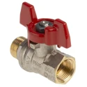 RS PRO Brass Threaded 2-Way BSPP Ball Valve, 3/8 in, 32 bar, PVC Coated Steel Handle 733-5215