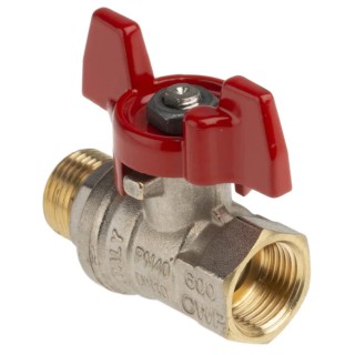 RS PRO Brass Threaded 2-Way BSPP Ball Valve, 3/8 in, 32 bar, PVC Coated Steel Handle 733-5215