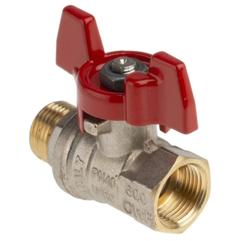 RS PRO Brass Threaded 2-Way BSPP Ball Valve, 3/8 in, 32 bar, PVC Coated Steel Handle 733-5215