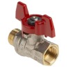 RS PRO Brass Threaded 2-Way BSPP Ball Valve, 3/8 in, 32 bar, PVC Coated Steel Handle 733-5215