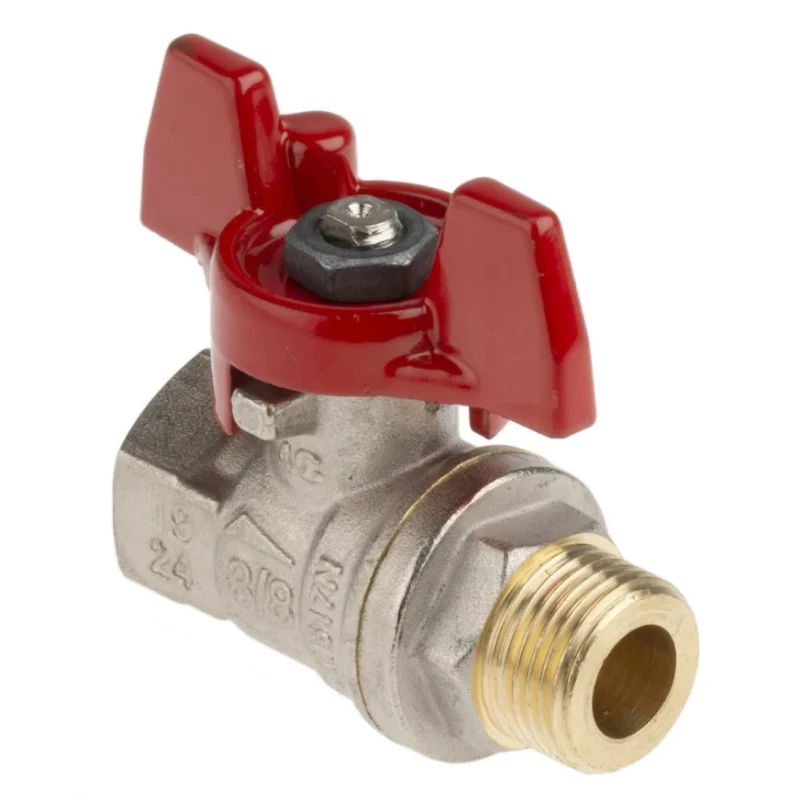 RS PRO Brass Threaded 2-Way BSPP Ball Valve, 3/8 in, 32 bar, PVC Coated Steel Handle 733-5215