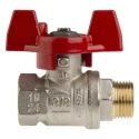 RS PRO Brass Threaded 2-Way BSPP Ball Valve, 3/8 in, 32 bar, PVC Coated Steel Handle 733-5215