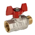 RS PRO Brass Threaded 2-Way BSPP Ball Valve 40 bar, Male/Female 1/2 in, Polyvinyl Chloride Coated Steel Handle 733-5224