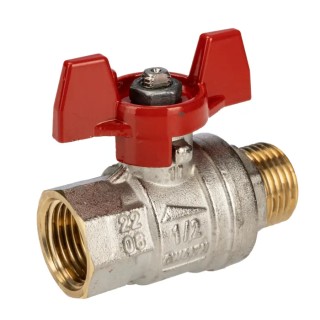 RS PRO Brass Threaded 2-Way BSPP Ball Valve 40 bar, Male/Female 1/2 in, Polyvinyl Chloride Coated Steel Handle 733-5224