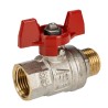 RS PRO Brass Threaded 2-Way BSPP Ball Valve 40 bar, Male/Female 1/2 in, Polyvinyl Chloride Coated Steel Handle 733-5224