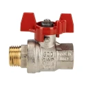 RS PRO Brass Threaded 2-Way BSPP Ball Valve 40 bar, Male/Female 1/2 in, Polyvinyl Chloride Coated Steel Handle 733-5224