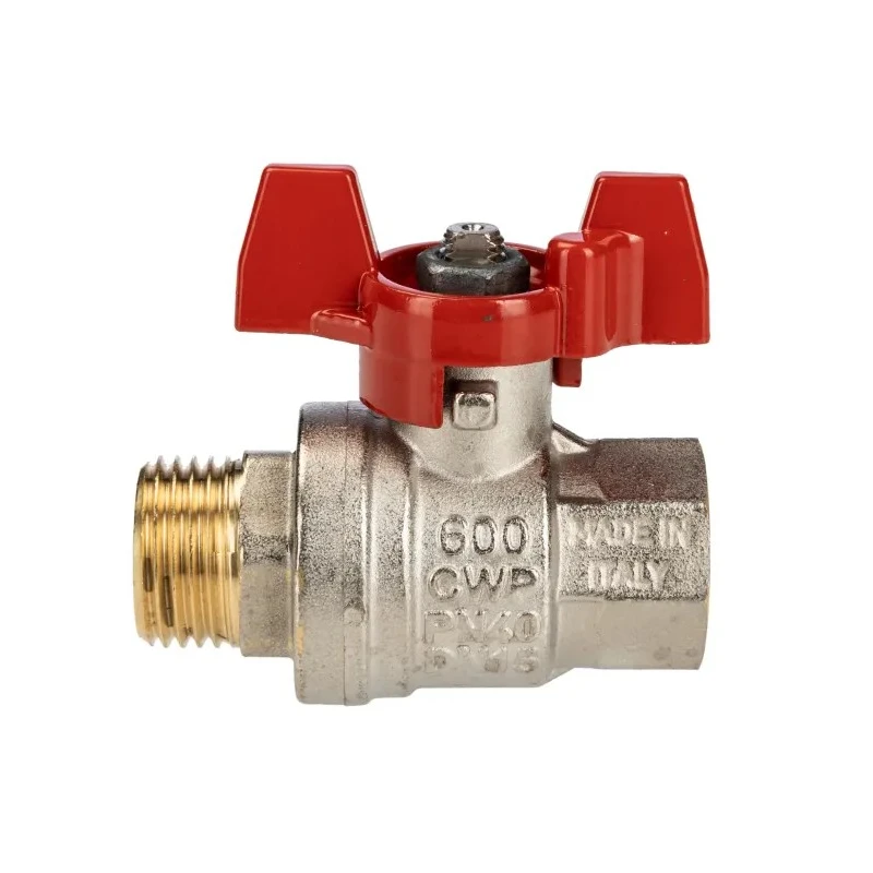 RS PRO Brass Threaded 2-Way BSPP Ball Valve 40 bar, Male/Female 1/2 in, Polyvinyl Chloride Coated Steel Handle 733-5224