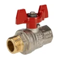 RS PRO Brass Threaded 2-Way BSPP Ball Valve 40 bar, Male/Female 1/2 in, Polyvinyl Chloride Coated Steel Handle 733-5224