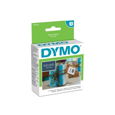 Dymo White Black Print Label Roll 25 mm Width 750 Per Roll S0929120