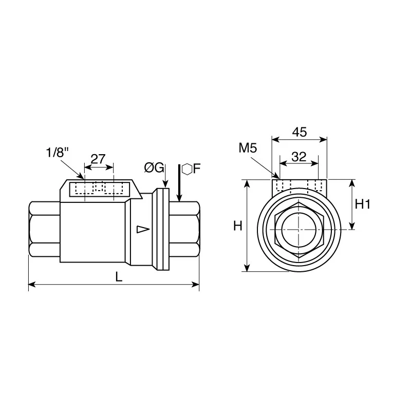 Legris Axial Type Pneumatic Actuated Valve 10 bar 1/2 in 4202 15 21 20