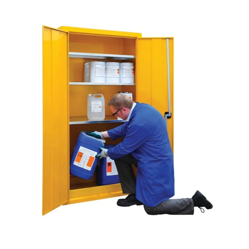 RS PRO Yellow Steel Lockable 2 Door Hazardous Substance Cabinet 1.8m Height 900mm Width 460mm Depth 733-4912