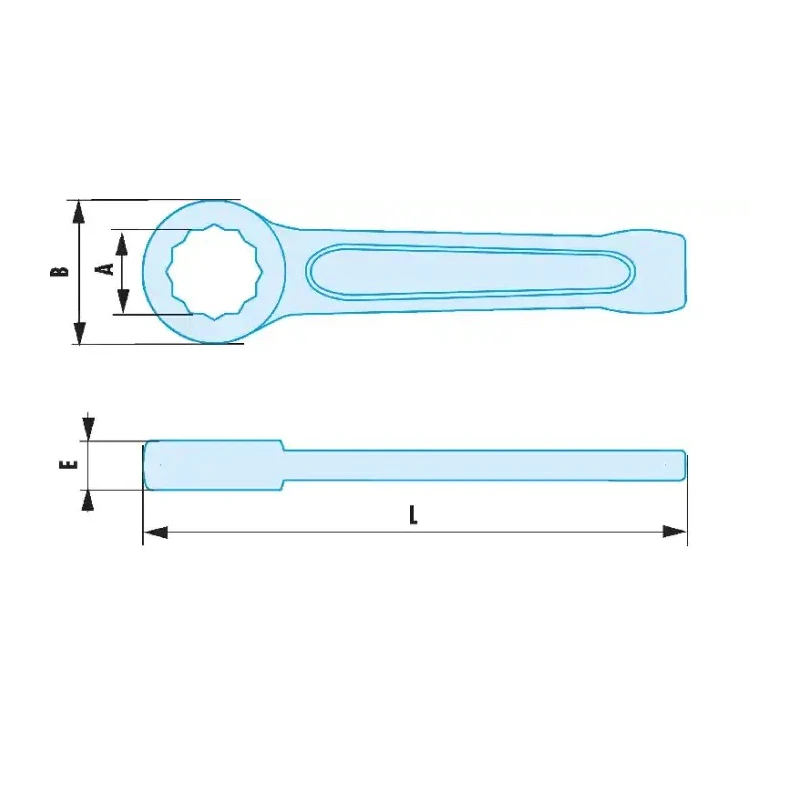 Facom Copper Beryllium Alloy Non Sparking Single Ended Spanner 34 mm, 205 mm Overall 50.34SR