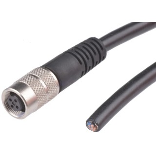 binder Female 4-Way M9 to Unterminated Sensor Actuator Cable 2m 125V UL 94 V-0 IP67 79-1410-12-04