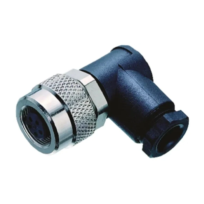 binder Industrial Circular Connector 5 Contacts Cable Mount M9 Plug Female IP67 Right Angle Polymer Housing 99-0414-70-05