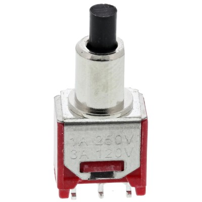 RS PRO Push Button Switch Momentary PCB Mount 4.9 mm Cutout SPDT Black LED 28 V dc 120 V ac 7346726P