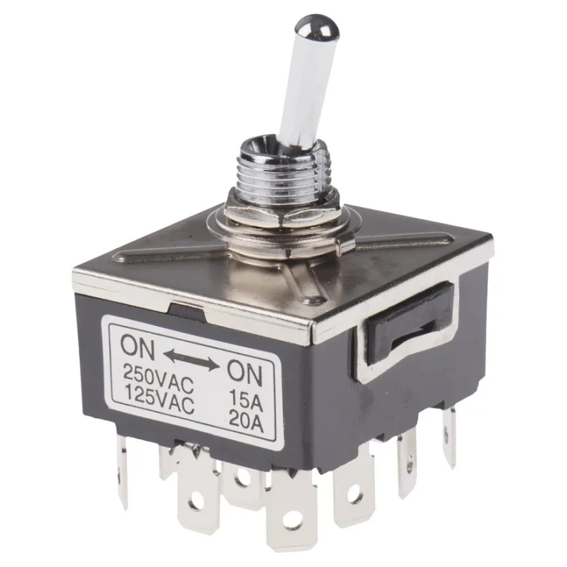 RS PRO Toggle Switch Panel Mount On-On 4PDT Tab Terminal 28 V dc 28 V ac 734-6814