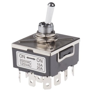 RS PRO Toggle Switch Panel Mount On-On 4PDT Tab Terminal 28 V dc 28 V ac 7346814P