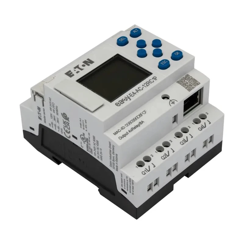 Eaton EasyE4 Series Control Relay 4-Input Analogue, 4 Outputs, Relay Output 264V 8A DIN Rail Mount EASY-E4