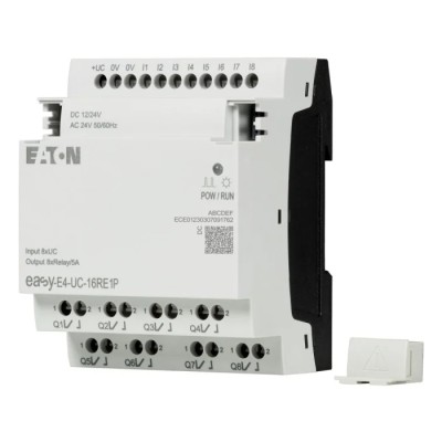 Eaton Series Control Relay with 8 Digital Inputs and 8 Relay Outputs, Ethernet Communication, Rail Mount, 264V Supply easyE4