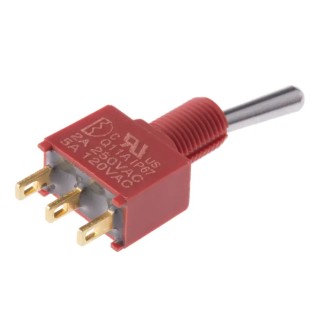 RS PRO Toggle Switch PCB Mount On-On SPDT Solder Terminal 12 V dc 112 V ac 734-6968