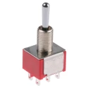 RS PRO Toggle Switch Panel Mount On-On-On DPDT 2A 26 V dc 112 V ac Chrome Plated Brass Actuator 734-7053