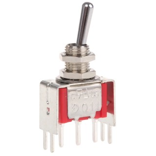 RS PRO PCB Mount Toggle Switch On-On SPDT Through Hole Terminal 26 V dc 112 V ac 734-7075