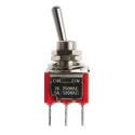 RS PRO SPDT Toggle Switch, PCB Mount, On-On Latching, Through Hole Terminal, 26 V dc, 250 V ac, Chrome Plated Brass 734-7066