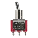 RS PRO Toggle Switch PCB Mount On-On SPDT Through Hole Terminal 28 V dc 112 V ac 734-7104
