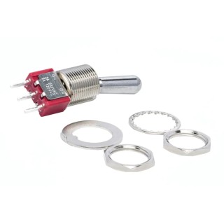 RS PRO PCB Mount Toggle Switch On-On SPDT 5A 28V DC 112V AC Through Hole Terminal 7347113P