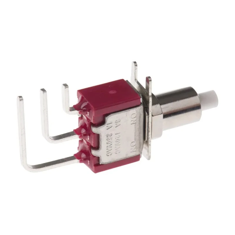 RS PRO Push Button Switch Latching PCB SPDT 28V dc 250V ac Plunger Actuator 734-6808