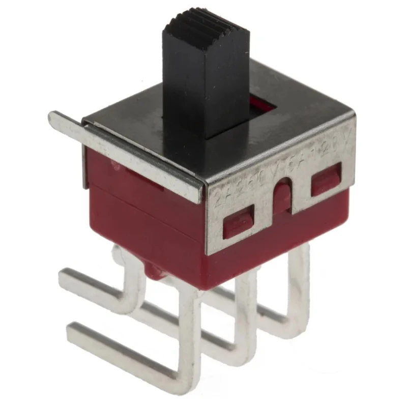 RS PRO PCB Slide Switch DPDT Latching 5A Silver Plated Brass 734-7274