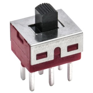 RS PRO PCB Slide Switch DPDT On-Off-On 5A Silver Plated Brass 7347280P