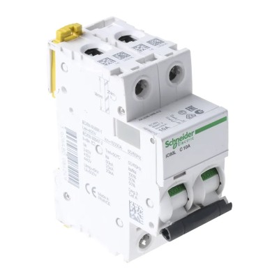RS PRO Acti9 iC60L Miniature Circuit Breaker, 2-Pole, 10A, Type C, 100V AC, 12V DC, 10kA Breaking Capacity A9F94210