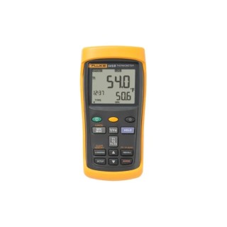Fluke Type E, K, R, J, N, S, T Probe Handheld Digital Thermometer 1767°C, 2 Inputs, Battery Powered FLUKE-54-2 B 60HZ