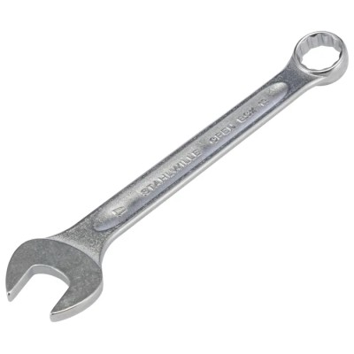 STAHLWILLE Combination Spanner 17 mm, 190 mm Overall Length, Chrome Finish, Alloy Steel 40081717