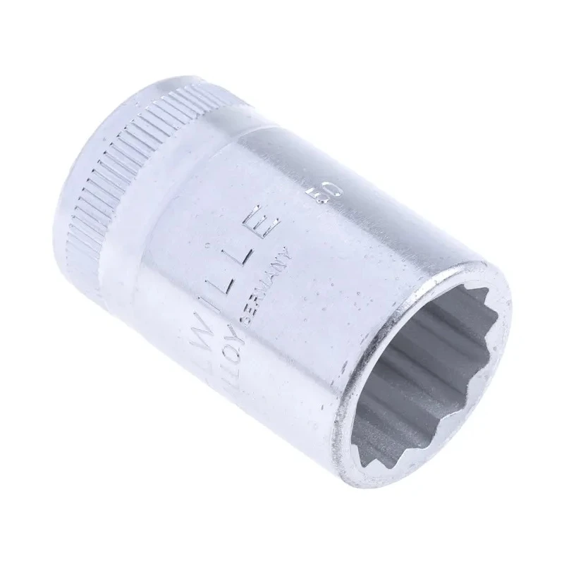 STAHLWILLE 1/2 in Drive 17 mm 12 Point Square Socket, Chrome Finish, 38mm Overall Length 03010017