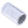 STAHLWILLE 1/2 in Drive 17 mm 12 Point Square Socket, Chrome Finish, 38mm Overall Length 03010017