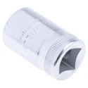 STAHLWILLE 1/2 in Drive 17 mm 12 Point Square Socket, Chrome Finish, 38mm Overall Length 03010017