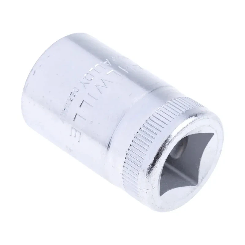 STAHLWILLE 1/2 in Drive 17 mm 12 Point Square Socket, Chrome Finish, 38mm Overall Length 03010017