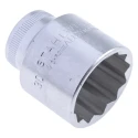 STAHLWILLE 1/2 in Drive 30 mm 12 Point Square Socket Chrome Finish, 45mm Overall Length 03010030