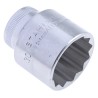 STAHLWILLE 1/2 in Drive 30 mm 12 Point Square Socket Chrome Finish, 45mm Overall Length 03010030