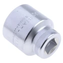 STAHLWILLE 1/2 in Drive 30 mm 12 Point Square Socket Chrome Finish, 45mm Overall Length 03010030