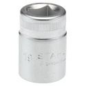STAHLWILLE 1/2 in Drive 19 mm 12 Point Square Socket Chrome Finish 38mm Overall Length 03010019