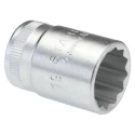 STAHLWILLE 1/2 in Drive 19 mm 12 Point Square Socket Chrome Finish 38mm Overall Length 03010019