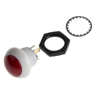 Otto P9 Series Push Button Switch Momentary Panel DPDT Red LED IP64 12 mm Cutout 28 V dc 115 V ac P9-113191