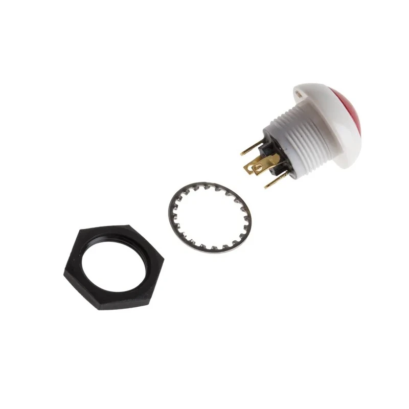 Otto P9 Series Push Button Switch Momentary Panel DPDT Red LED IP64 12 mm Cutout 28 V dc 115 V ac P9-113191