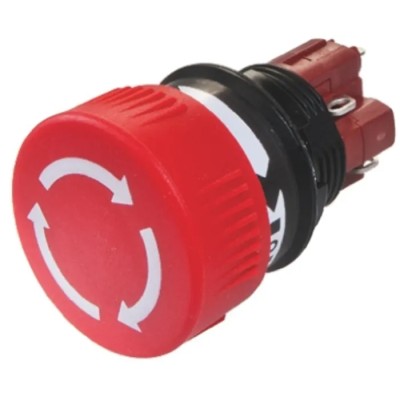 EAO Maintained Emergency Stop Push Button Panel Mount, 16 mm Cutout, SPDT, IP65 51-256.025